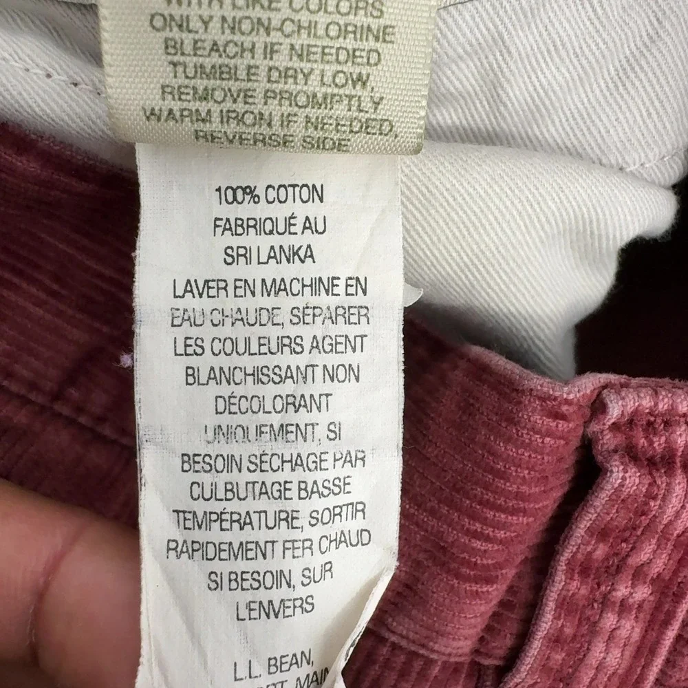 LL Bean Pants Mens 34x29 Red Cotton Corduroy Standard Fit Casual Gorpcore